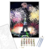 Számfestő.hu Tűzijáték Párizsban - számfestő készlet – 40×50 cm (Keretre feszítve)