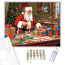 Számfestő.hu Ünnepi Készülődés a Műhelyben - számfestő készlet – 40×50 cm (Keretre feszítve) kreatív és készségfejlesztő