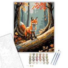 Számfestő.hu Varázslatos Őszi Erdő Rókával - számfestő készlet – 40×50 cm (Keretre feszítve) kreatív és készségfejlesztő