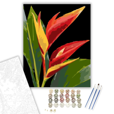 Számfestő.hu Vibráló Heliconia Virág - számfestő készlet – 40×50 cm (Keretre feszítve) kreatív és készségfejlesztő