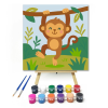 Számfestő.hu Vidám Majmóca a Dzsungelben - gyerek számfestő készlet – 20×20 cm (Keretre feszítve)