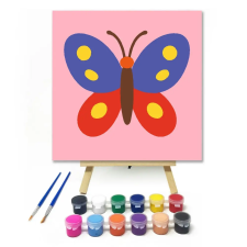 Számfestő.hu Vidám Narancssárga Pillangó - gyerek számfestő készlet – 30×30 cm (Keretre feszítve) kreatív és készségfejlesztő