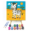 Számfestő.hu Vidám Zebrakölyök a Szavannán - gyerek számfestő készlet – 20×20 cm (Keretre feszítve)
