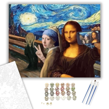 Számfestő.hu Világhírű szelfi - számfestő készlet – 40×50 cm (Keretre feszítve) kreatív és készségfejlesztő