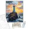 Számfestő.hu Világítótorony a Hullámzó Tenger Felett - számfestő készlet – 40×50 cm (Keretre feszítve)