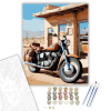 Számfestő.hu Vintage Motor a Sivatagi Benzinkútnál - számfestő készlet – 50×60 cm (Keret nélkül)