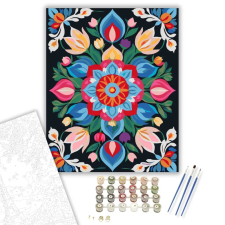 Számfestő.hu Virágkert Mandala Élénk Színekkel - számfestő készlet – 80×100 cm (Keret nélkül) kreatív és készségfejlesztő