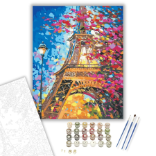 Számfestő.hu Virágos Párizs - számfestő készlet – 40×50 cm (Keretre feszítve) kreatív és készségfejlesztő