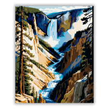 Számfestő.hu Yellowstone Nemzeti Park Vízesése - számfestő készlet kreatív és készségfejlesztő