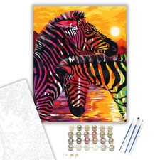 Számfestő.hu Zebrák - számfestő készlet – 60×70 cm (Keretre feszítve) kreatív és készségfejlesztő