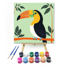 Számfestő.hu Zöld lombozat között - gyerek számfestő készlet – 20×20 cm (Keretre feszítve) kreatív és készségfejlesztő