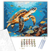 Számfestő.hu Zöld Tengeri Teknős a Korallzátonyon - számfestő készlet – 40×50 cm (Keretre feszítve)