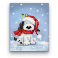 Számfestő Karácsonyi kutyus - számfestő készlet kreatív és készségfejlesztő