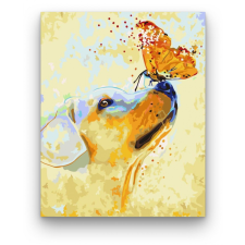 Számfestő Kutyus és pillangó - számfestő készlet kreatív és készségfejlesztő