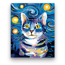 Számfestő Macska az ég alatt - számfestő készlet kreatív és készségfejlesztő