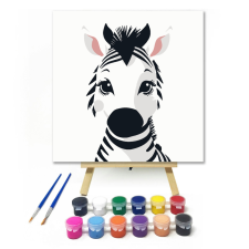 Számfestő Mosolygós kis zebra - gyerek számfestő készlet kreatív és készségfejlesztő
