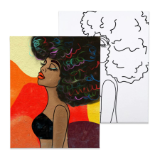 Számfestő Nő - előrerajzolt élményfestő készlet (20x30cm) kreatív és készségfejlesztő
