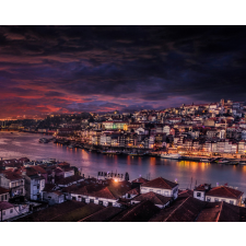 Számfestő Portugália Városa - vászonkép grafika, keretezett kép