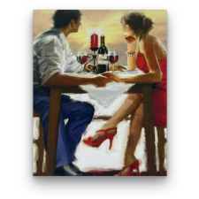 Számfestő Romantikus borozás - előszínezett számfestő készlet (30x40cm) kreatív és készségfejlesztő