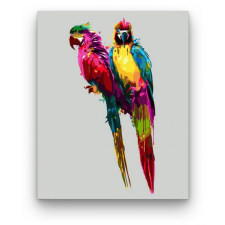 Számfestő Színes papagájok - számfestő készlet kreatív és készségfejlesztő