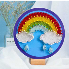 Számfestő Szivárvány - fonalgrafika készlet (String Art Kit, 20x20cm) kreatív és készségfejlesztő