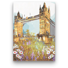 Számfestő Tower Bridge és Virágok - számfestő készlet kreatív és készségfejlesztő