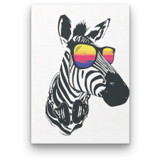 Számfestő Zebra Napszemüvegben - számfestő készlet kreatív és készségfejlesztő