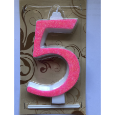  Számgyertya óriás - &quot;5&quot; Rózsaszín party kellék