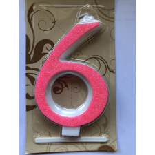 Számgyertya óriás - "6" Rózsaszín party kellék