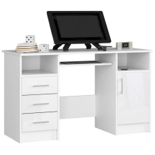  Számítógépasztal P74_124 #fehér-fehér fényes íróasztal