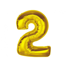 Számok Arany 2-es Gold szám fólia lufi 92 cm party kellék