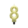 Számok Arany 8-as Diamond Metallic számgyertya, tortagyertya