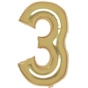 Számok Arany White Gold 3-as szám fólia lufi 87 cm