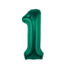 Számok B&amp;C Bottle Green, Zöld 1-es szám fólia lufi 85 cm
