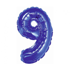 Számok Blue, Kék 9-es mini szám fólia lufi 35 cm party kellék