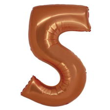 Számok Copper, Réz 5-ös szám fólia lufi 76 cm party kellék