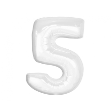 Számok Fehér B&C White 5-ös szám fólia lufi 92 cm party kellék