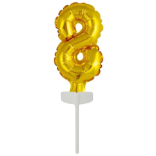 Számok Gold, Arany 8-as szám fólia lufi tortára 13 cm party kellék