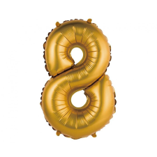 Számok Gold Matt, Arany 8-as mini szám fólia lufi 35 cm party kellék