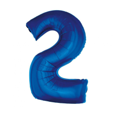 Számok Kék 2-es B&amp;C Blue szám fólia lufi 92 cm party kellék