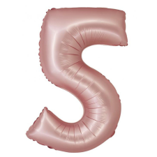 Számok Light Pink Matt, Rózsaszín 5-ös szám fólia lufi 76 cm party kellék