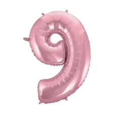 Számok Light Pink, Rózsaszín 9-es szám fólia lufi 92 cm party kellék