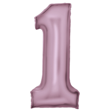 Számok Lustre Pastel Pink, Rózsaszín 1-es szám fólia lufi 86 cm party kellék