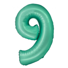 Számok Mint Matt, Menta 9-es szám fólia lufi 76 cm party kellék