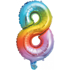Számok Multicolour Metallic mini 8-as szám fólia lufi 35 cm party kellék