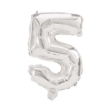 Számok Óriás 5-ös Silver szám Fólia lufi 85 cm party kellék