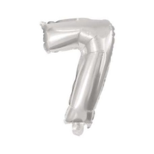 Számok Óriás 7-es Silver szám Fólia lufi 85 cm party kellék