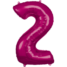 Számok Pink óriás szám fólia lufi 2-es, 88*50 cm party kellék