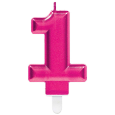 Számok Pink számgyertya 1-es tortagyertya party kellék