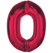 Számok Piros 0-ás Red szám fólia lufi 92 cm party kellék